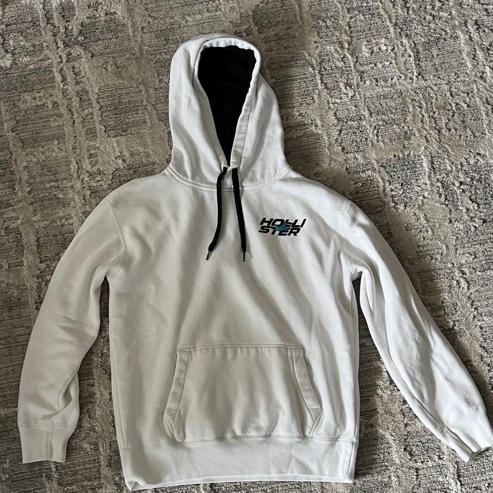 Hollister White Hoodie with Black Details